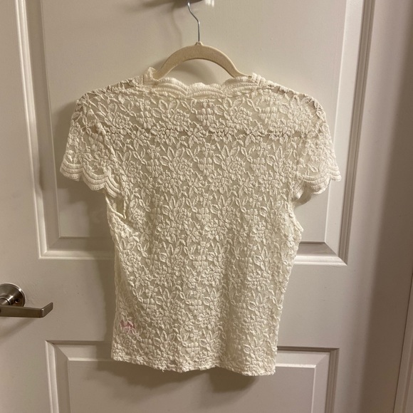 No Boundaries Lace Moc Neck Top - Picture 2 of 2